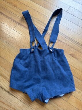Children's Navy Suspender Overalls Made in Spain